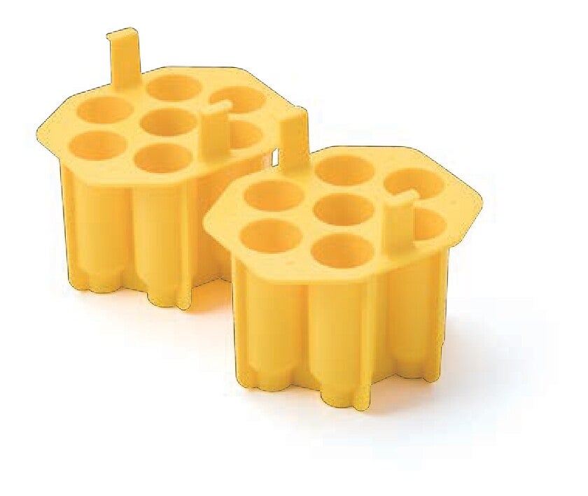 Adapter for 28 koniske rør à 50 mL - Gul. 4 stk. Nerliens Meszansky AS