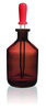 Dråpeflaske, soda-lime glass, amber, 50 ml, med dråpepipette